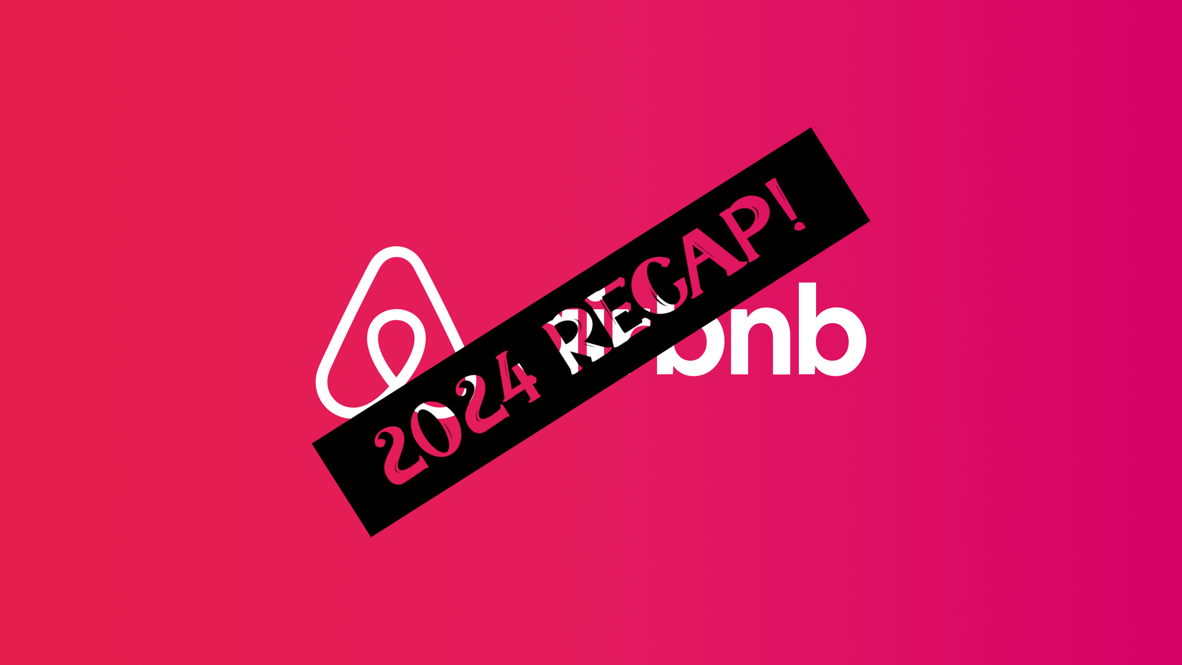 the airbnb logo with a stamp logo over it saying 2024 recap